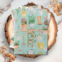 水彩フローラガーデニングツールガーデンパターン