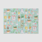 水彩フローラガーデニングツールガーデンパターン 薄葉紙 (正面)