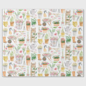 水彩フローラガーデニングツールガーデン ラッピングペーパー (フラット)