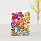 水彩フローラガーデングリーティングカード カード (黄色い花)