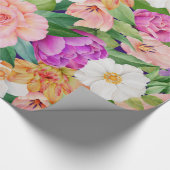 水彩フローラガーデンバラコスモスカラフル ラッピングペーパー (角)