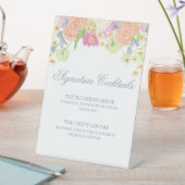 水彩フローラガーデンパーティーカクテルメニュー 台座サイン (インサイチュ)