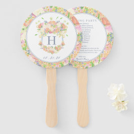 水彩フローラガーデンパーティークレスト ハンドファン