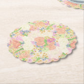 水彩フローラガーデンパーティークレスト ペーパーコースター (アングル)