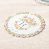 水彩フローラガーデンパーティークレスト ペーパーコースター (アングル)