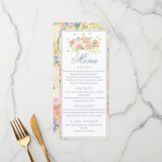 水彩フローラガーデンパーティークレスト メニュー (正面/裏面インサイチュ)