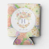 水彩フローラガーデンパーティークレスト 缶クーラー (正面)