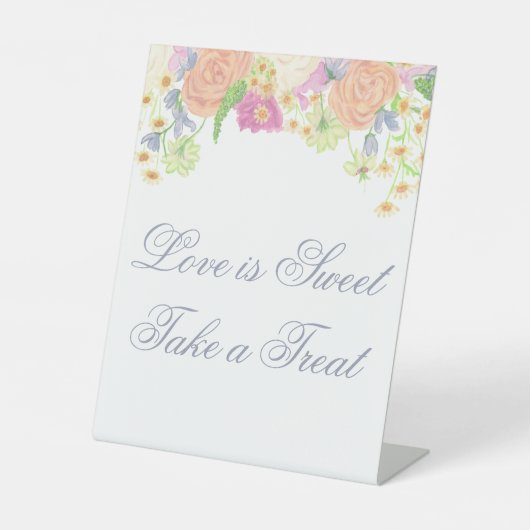 水彩フローラガーデンパーティースイーツテーブルサイン 台座サイン (正面)