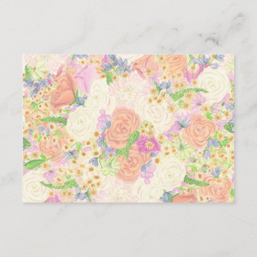 水彩フローラガーデンパーティー結婚クレスト エンクロージャーカード (裏面)