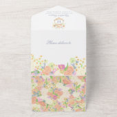 水彩フローラガーデンパーティー結婚クレスト オールインワン招待状 (外側)