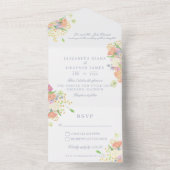 水彩フローラガーデンパーティー結婚クレスト オールインワン招待状 (内側)