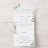 水彩フローラガーデンパーティー結婚クレスト オールインワン招待状 (内側)