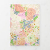 水彩フローラガーデンパーティー結婚クレスト 三つ折り招待状 (カバー)