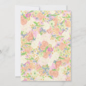 水彩フローラガーデンパーティー結婚クレスト 招待状 (裏面)