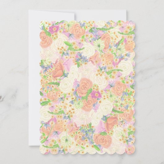 水彩フローラガーデンパーティー結婚クレスト 招待状 (裏面)