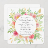 水彩フローラガーデンパーティー結婚式招待状 招待状 (正面/裏面)