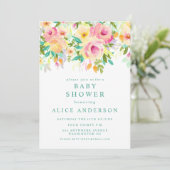 水彩フローラガーデンベビーシャワー招待状 招待状 (スタンド正面)