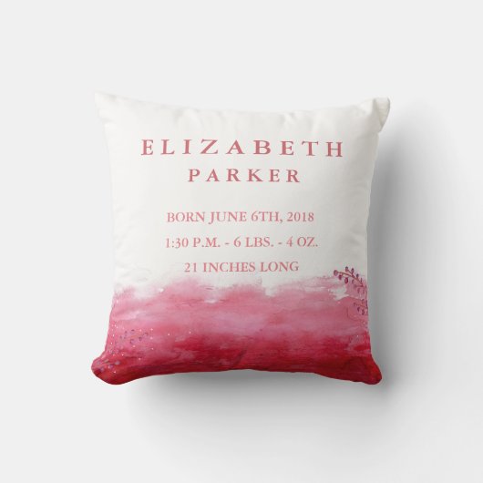 水彩フローラガーデンベビー統計枕 クッション (正面)