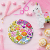 水彩フローラガーデン紙プレート ペーパープレート (パーティー)