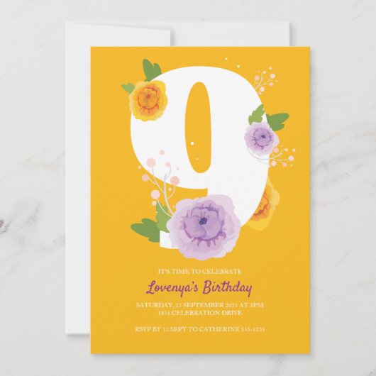 水彩フローラガーデン9thバースデーパーティー セーブザデート (正面)