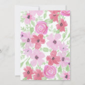 水彩フローラガールズベビーシャワーbyメール 招待状 (裏面)