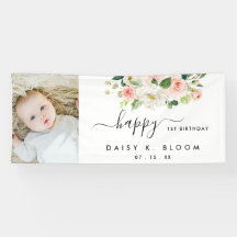 水彩フローラガールフォト誕生日