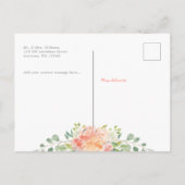 水彩フローラガールフォト誕生 案内ポストカード (裏面)