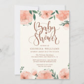 水彩フローラガールベビーシャワー招待状 招待状 (正面)