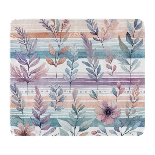 水彩フローラキッチンデコール カッティングボード (正面)