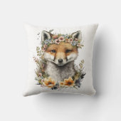 水彩フローラキツネかわいい クッション (裏面)