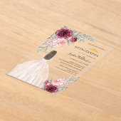 水彩フローラキンセアニェラ15誕生日 アクリル招待状 (レイダウン)