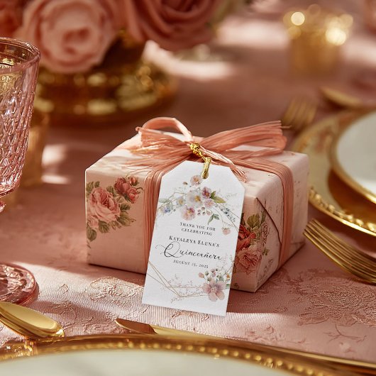 水彩フローラキンセアニェラ ギフトタグ