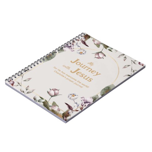 水彩フローラクリスチャン祈りの言葉ジャーナル ノートブック (左側)