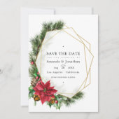 水彩フローラクリスマスジオメト結婚リ セーブザデート (正面)