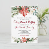 水彩フローラクリスマスパーティの招待状 招待状 (スタンド正面)
