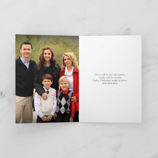 水彩フローラクリスマスパーティー写真 招待状 (内部)