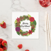 水彩フローラクリスマスパーティー スタンダードカクテルナプキン (インサイチュ)