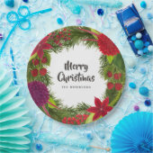 水彩フローラクリスマスパーティー ペーパープレート (パーティー)