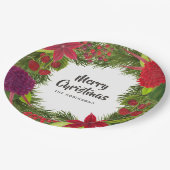 水彩フローラクリスマスパーティー ペーパープレート (アングル)