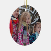 水彩フローラクリスマスファミリーフォト セラミックオーナメント (右)