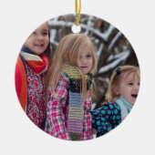 水彩フローラクリスマスファミリーフォト セラミックオーナメント (正面)