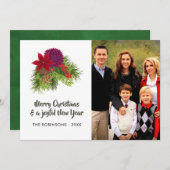 水彩フローラクリスマスフォト シーズンカード (正面/裏面)