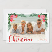 水彩フローラクリスマスフォト シーズンカード (正面)