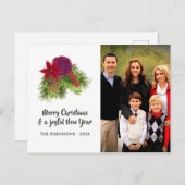 水彩フローラクリスマスフォト シーズンポストカード (正面/裏面)