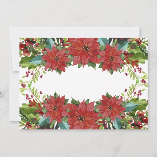 水彩フローラクリスマスブライダルシャワー 招待状 (裏面)