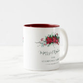 水彩フローラクリスマスホリデーカスタムズ ツートーンマグカップ (正面右)