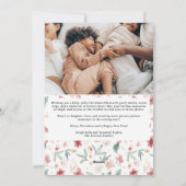 水彩フローラクリスマスホリデーフォトコラージュ シーズンカード (裏面)