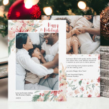 水彩フローラクリスマスホリデーフォトコラージュ