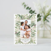 水彩フローラクリスマス写真はがき ポストカード (スタンド正面)