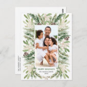 水彩フローラクリスマス写真はがき ポストカード (正面/裏面)